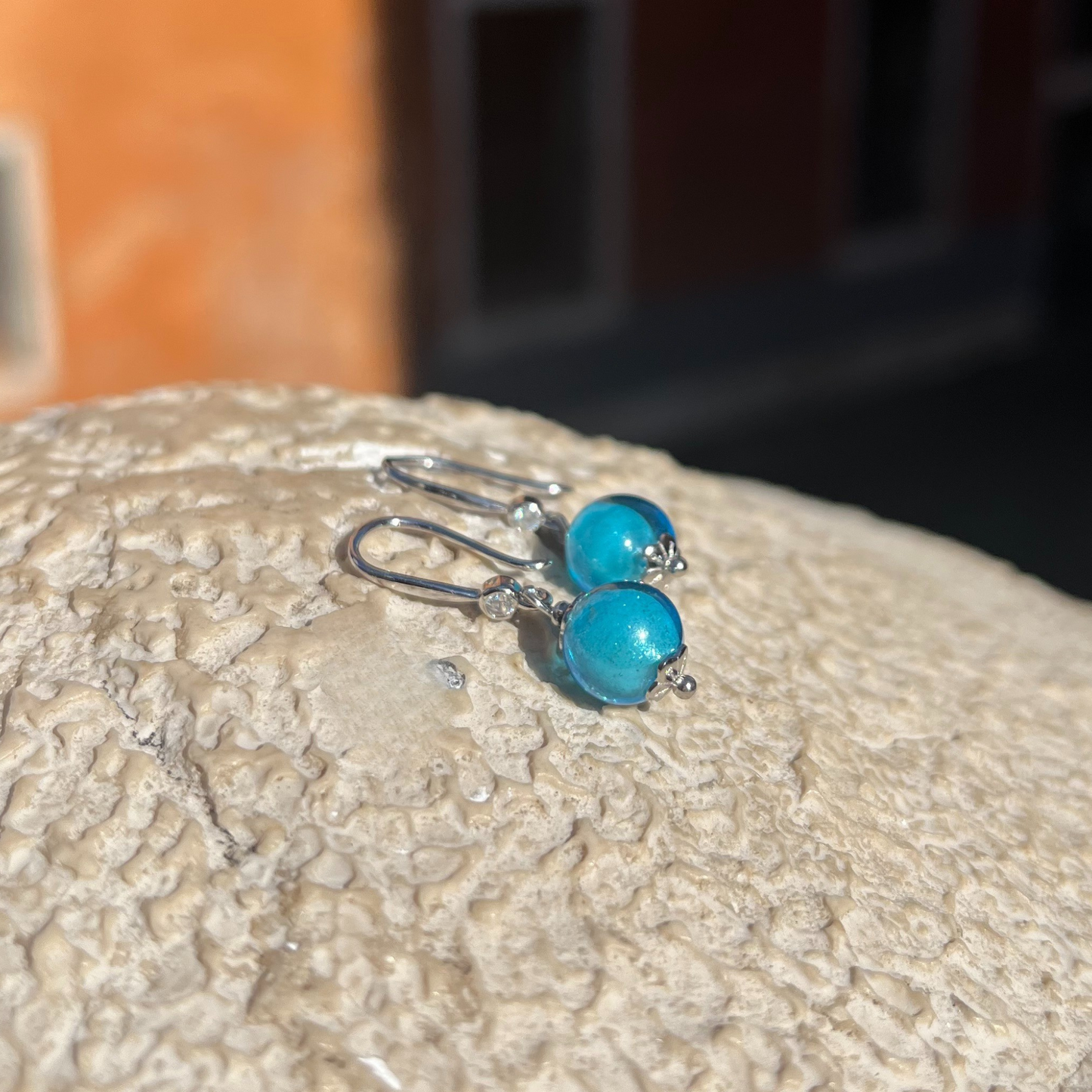 Boucles d'oreilles en perles et fleurs