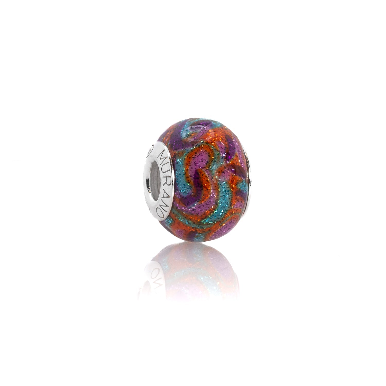 MATERIA in vetro di Murano ciondolo zirconi - fiori vetro braccialetto MATERIA in vetro di Murano ciondolo zirconi - fiori vetro braccialetto
